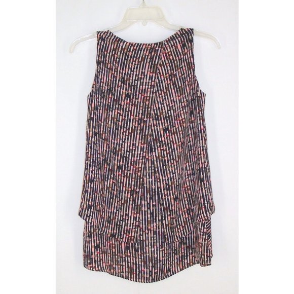 White House Black Market Tank Top XXS Sleeveless Layered Split Back Hi Lo - Picture 4 of 9